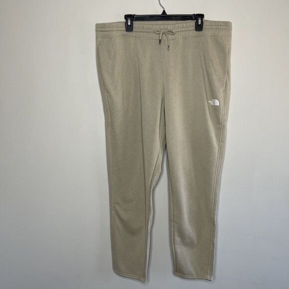 NORTH FACE Sweatpants Womens 3XL Flax Tan Tapered NEW Slim Fit Slit Pockets - Picture 1 of 7